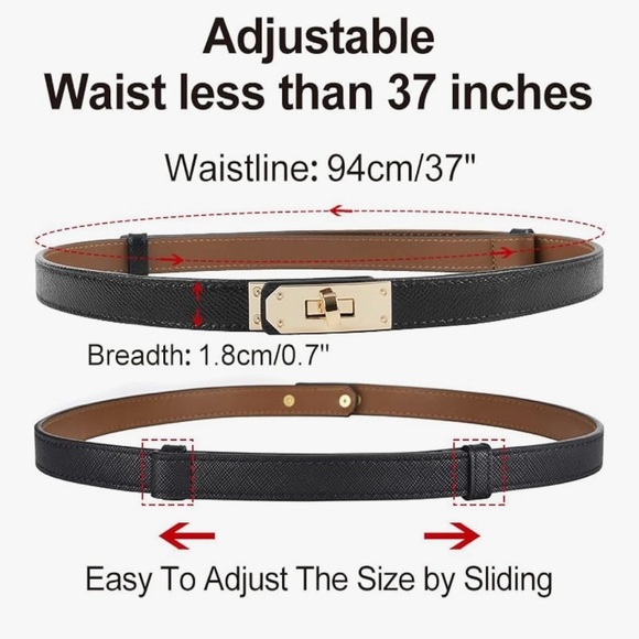 🆕Caramel Slim Leather Belt with Twist-Lock Buckle - Picture 3 of 16
